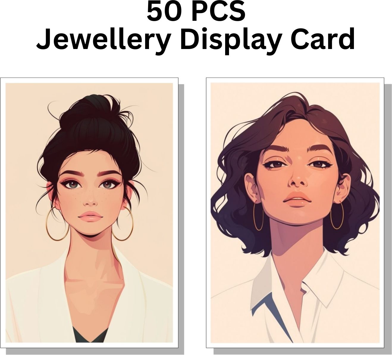 50 Jewellery Display Card, Earrings Card For Packaging & Display (3.5x2.3 IN) Business Card