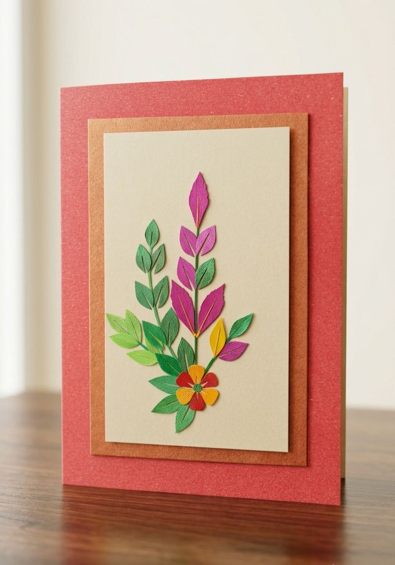 lapis moon Handmade card made with Ribbon for any occasion friendship day Anniversary etc. Greeting Card-picture-32