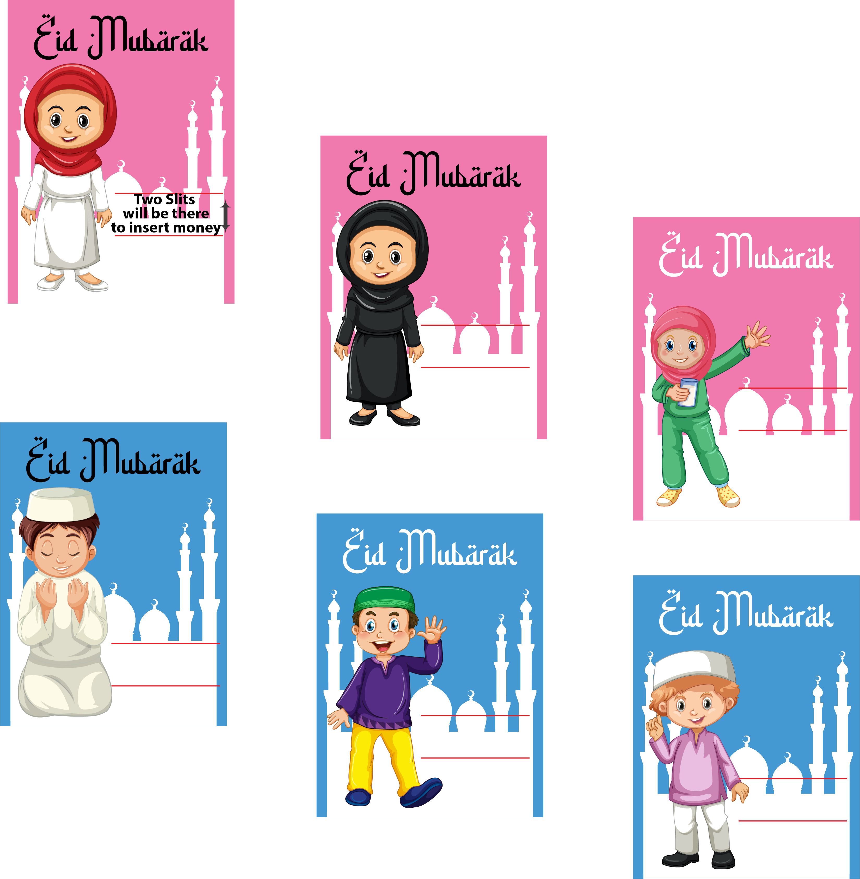 Eid Mubarak Money Gift Cards with Currency Slots | Eidi Card | 04_90 Greeting Card