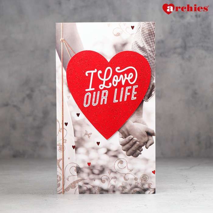 Archies I Love Our Life Red Heart Romantic Greeting Card Greeting Card-image-9