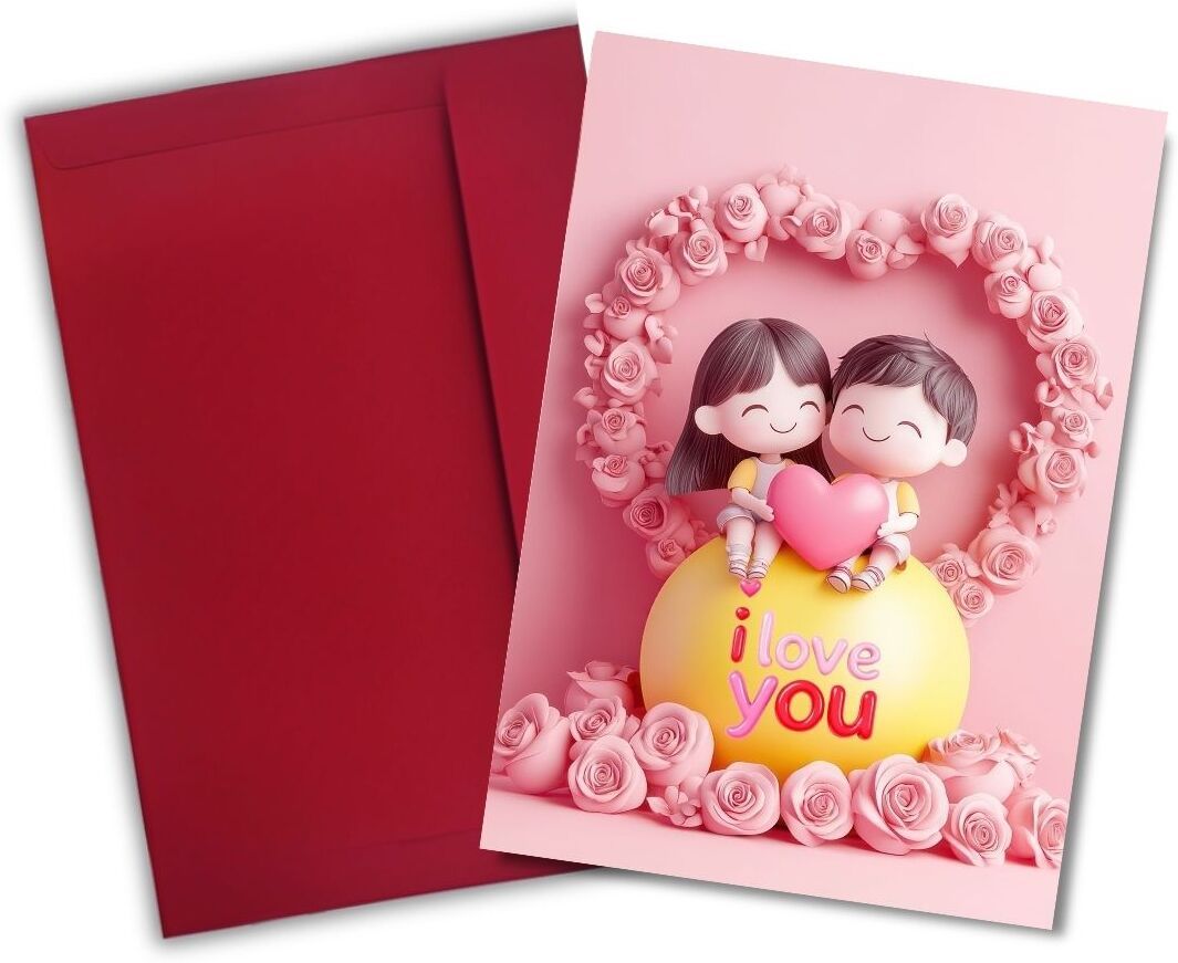 aanyacentric Love Card 8.3x11.7inch for Husband Wife Girlfriend Boyfriend with Envelope Greeting Card-picture-22