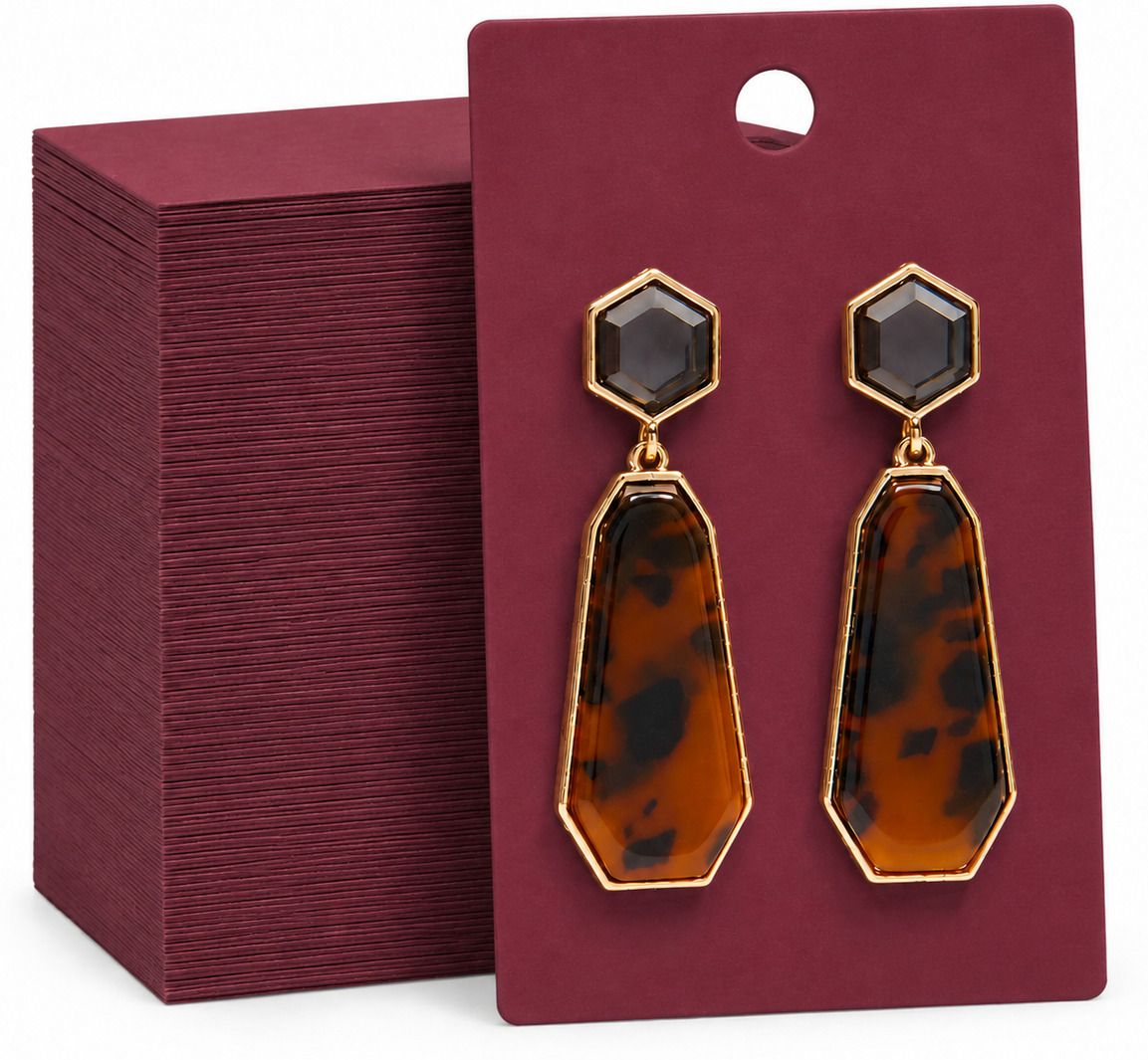 Earring Display Cards 3.5x2 Inch, 350 GSM Jewellery Holder Cards (50 Pcs) Business Card-image-29