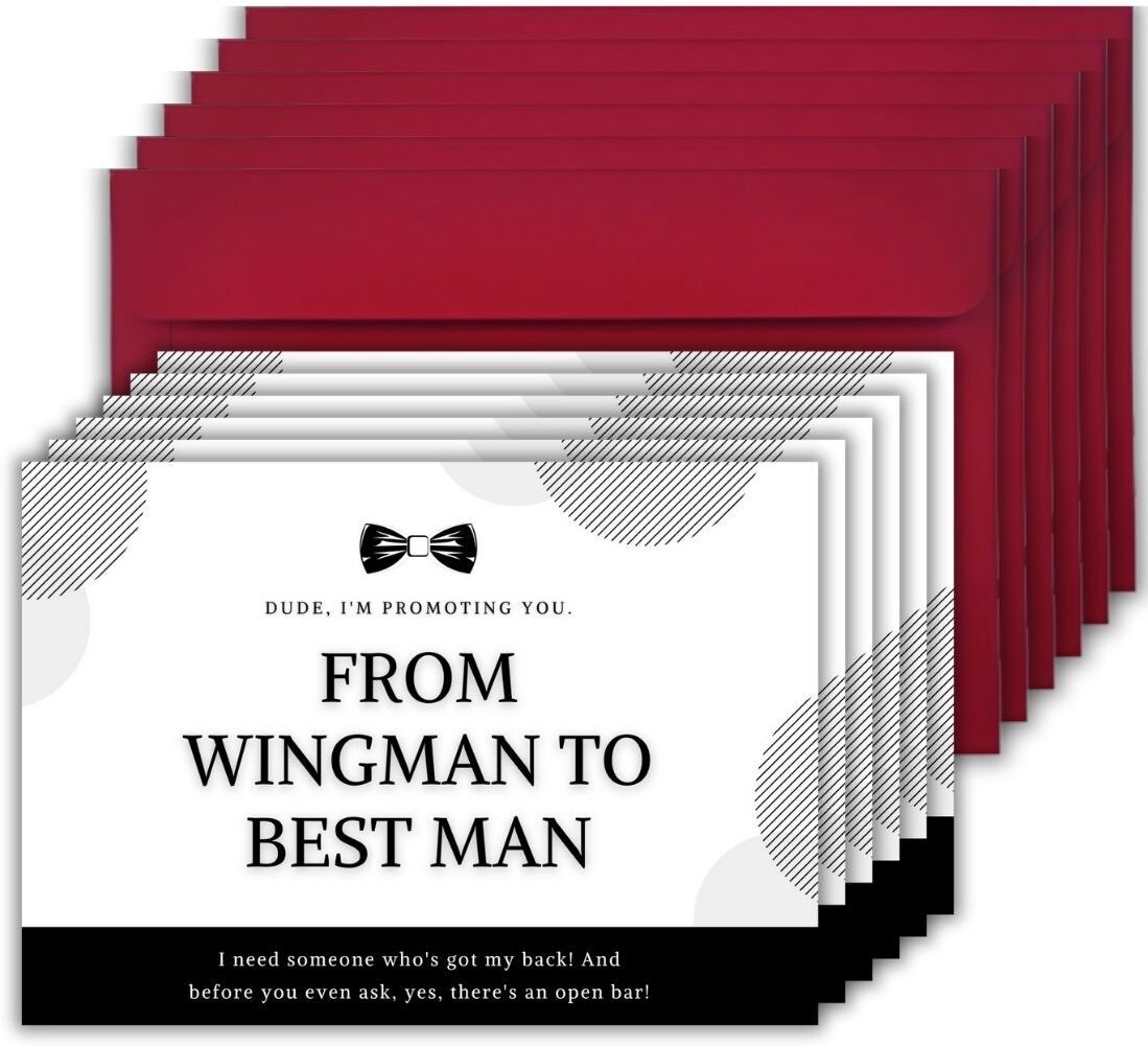 aanyacentric 5.8x8.3inch Will You be My Groomsman Invites with Envelopes Invitation Card-picture-26