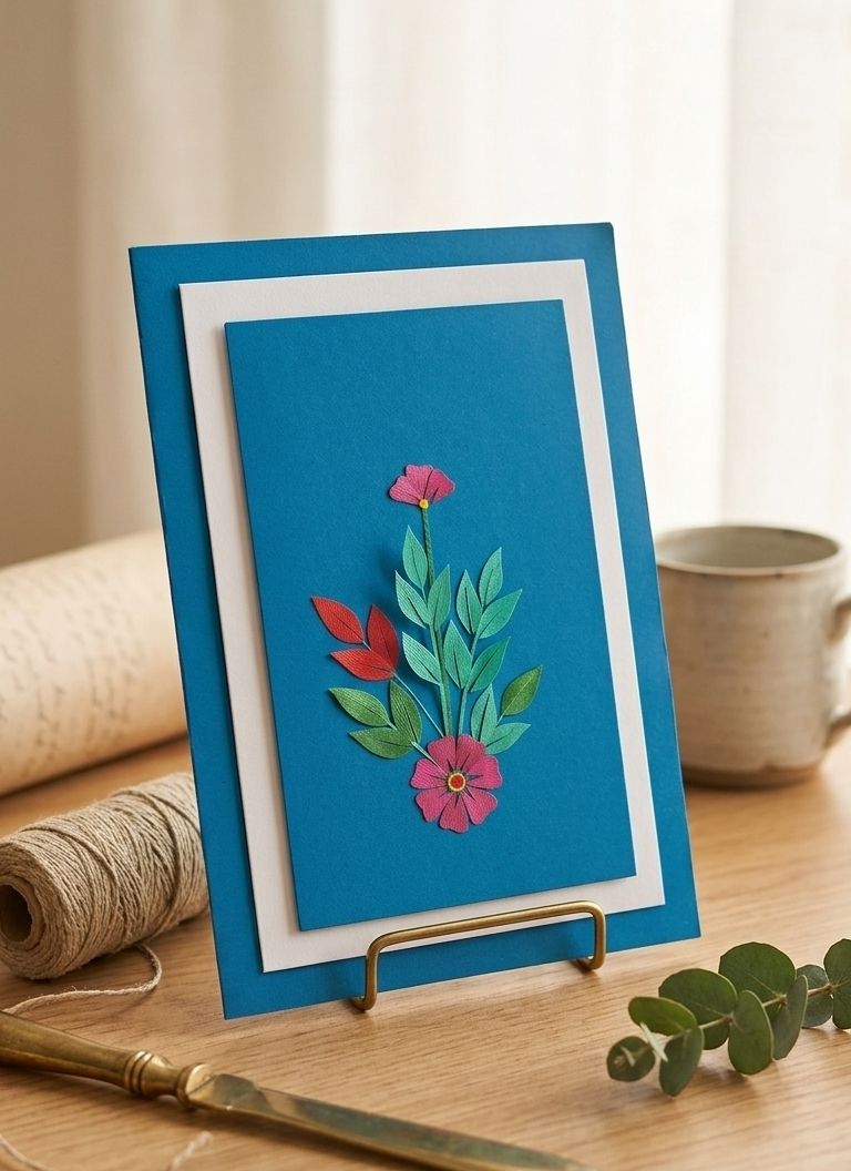 lapis moon Handmade card made with Ribbon for any occasion Teacher's day Birthday Greeting Card-picture-29