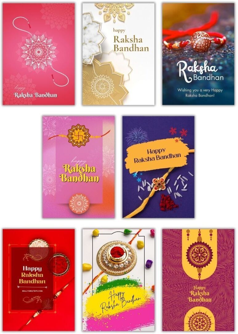 aanyacentric 2.9x4.1inches Pack Of 8 RakshaBandhan Mini Small Gift Greeting Card-picture-14