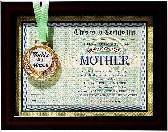 The World's Best Mother Framed Certificate - Unique Gifts for Mother Greeting Card-image-0