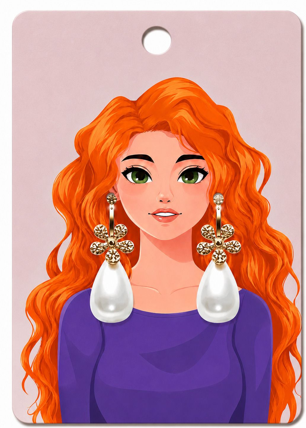 festiko Fashion Illustration Earring Display Cards with Hanging Hole Business Card-picture-35