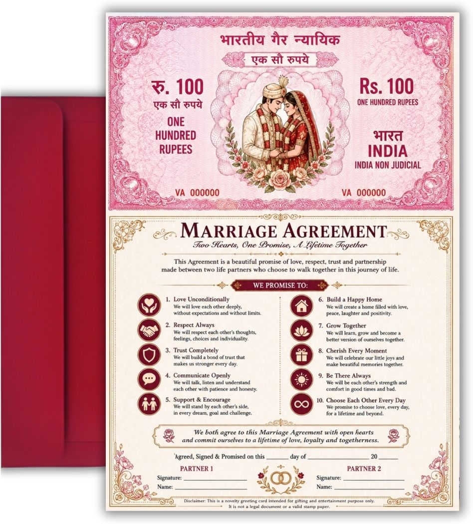 8.3x11.7inch Marriage Agreement Contract Self Fill-In Greeting Card-image-49