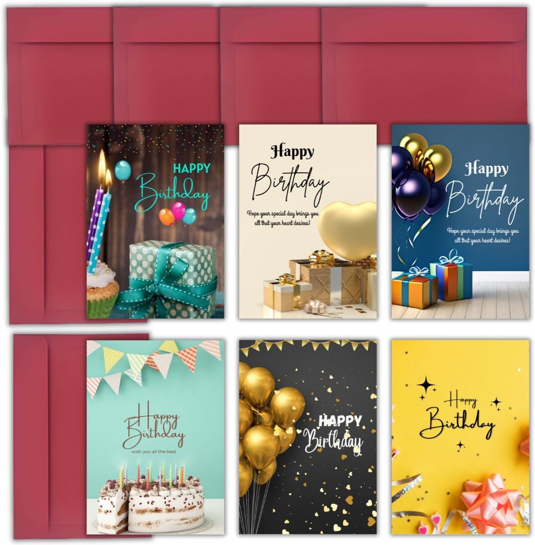 aanyacentric Combo Pack Of 6 Printed A6 Size Husband Wife Lover Boyfriend Girlfriend Birthday Greeting Card-picture-62