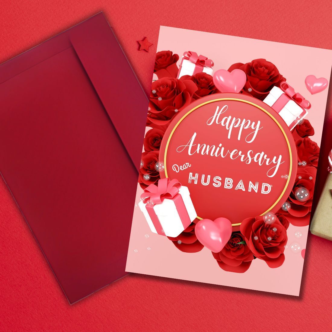 Anniversary Gift For Husbnd 5.8x8.3inches Message Inside Greeting Card