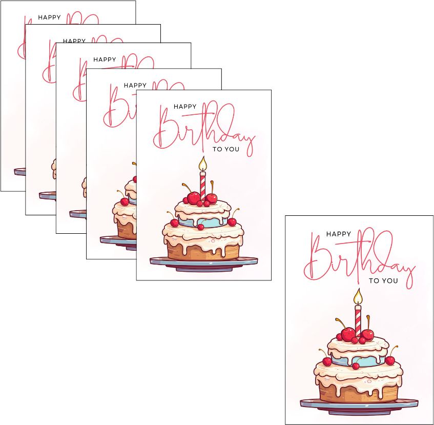 Happy Birthday Card with cake Design|Cute Birthday Card for Kids Friends& Family Post Card-image-4
