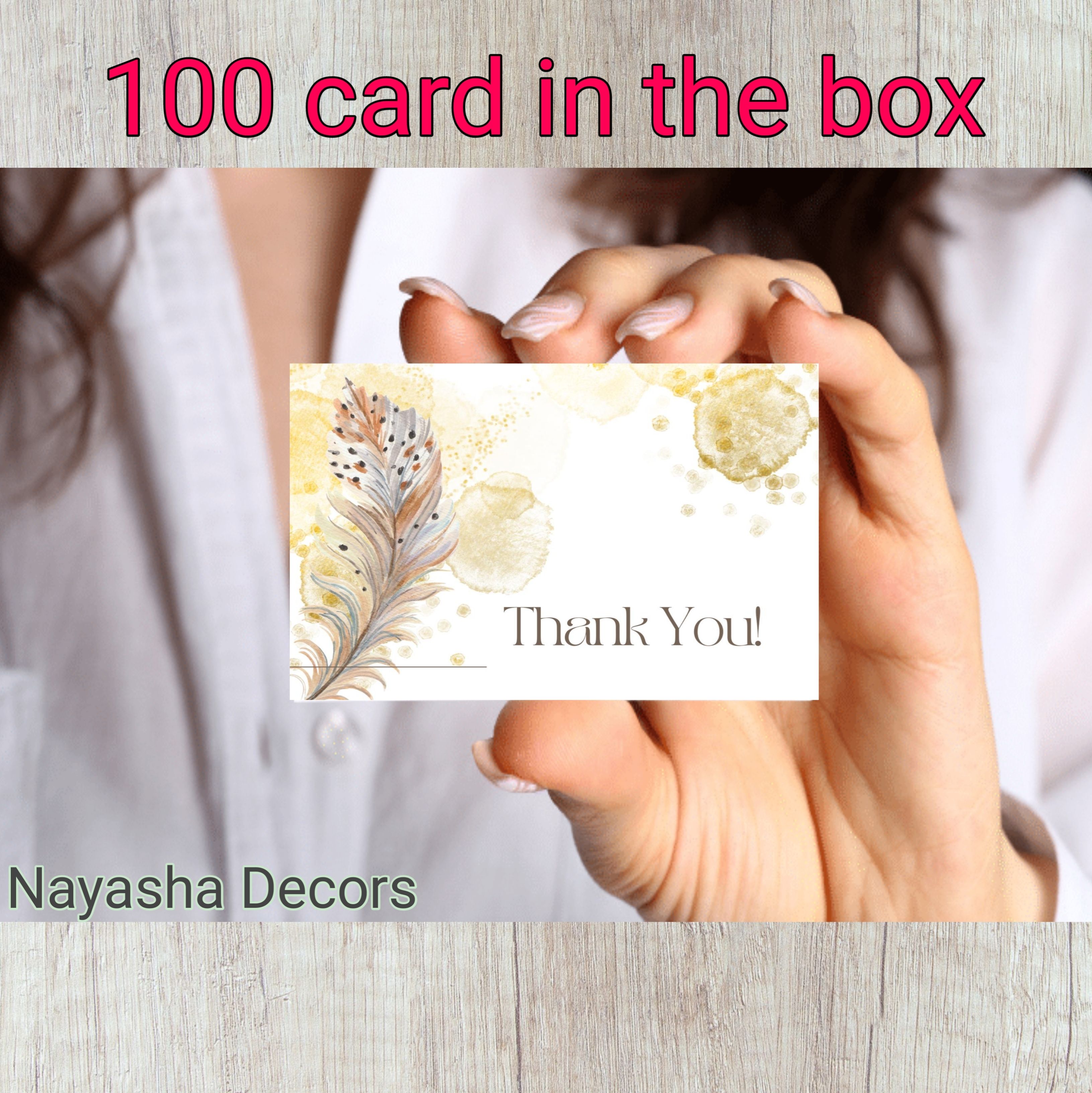 nayashadecors (PACK OF 100) NAYASHA DECORS THANKYOU CARD FOR YOUR BUSINESS AND SHOP. Business Card-picture-22