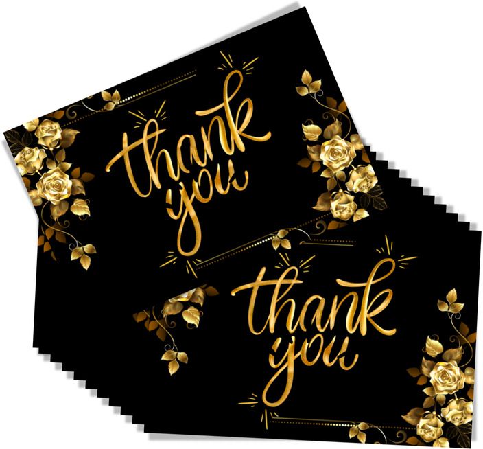 lazylines Thank You Card, Golden Floral Greeting Card-picture-28