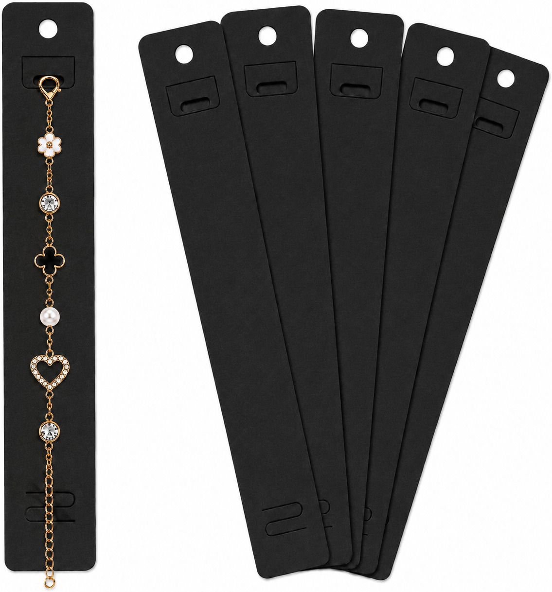 festiko Festiko® Bracelet Display Cards, Black, Pack of 50, 20 x 3 CM Business Card-picture-20