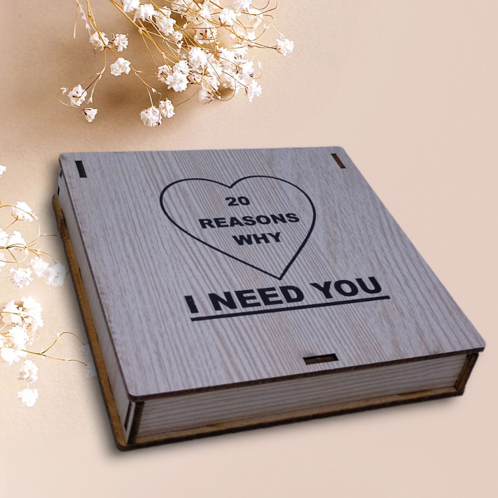 20 Reasons why i Need You Message Box Gift for Loveable Person Greeting Card