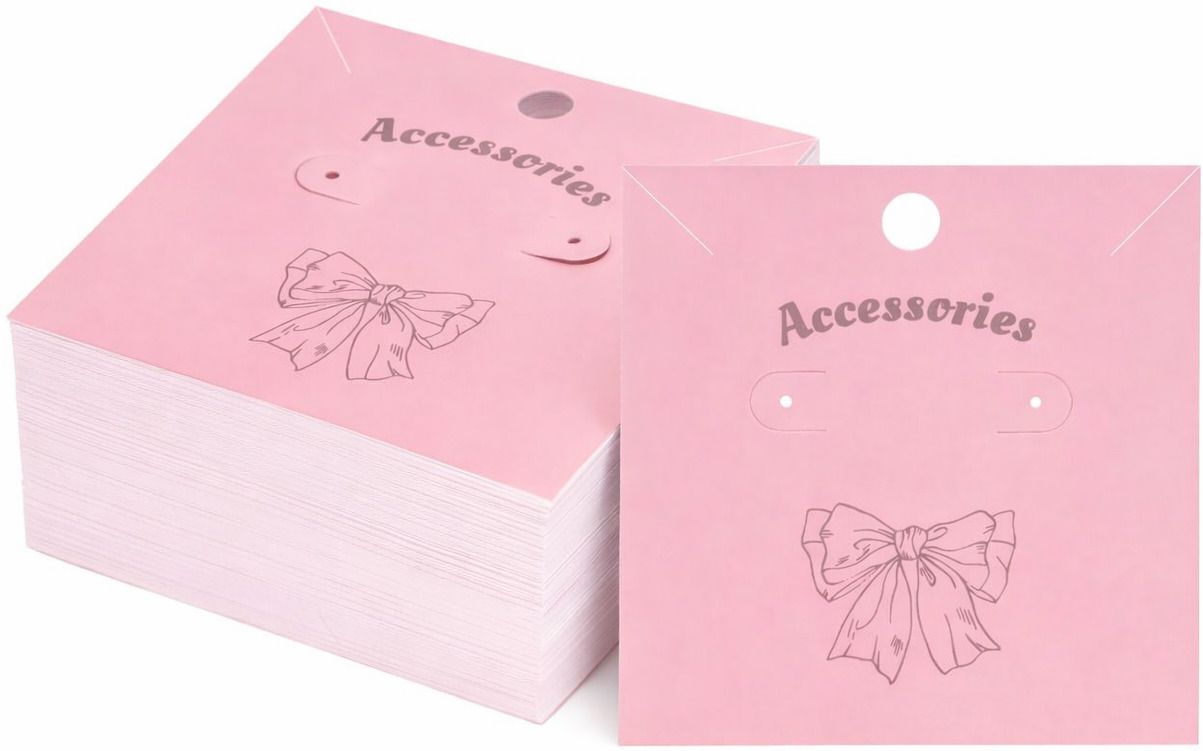 Festiko Pink Earring Display Cards 100 Pcs 3.1 Inch 400 GSM Jewellery Cards Business Card-picture-20