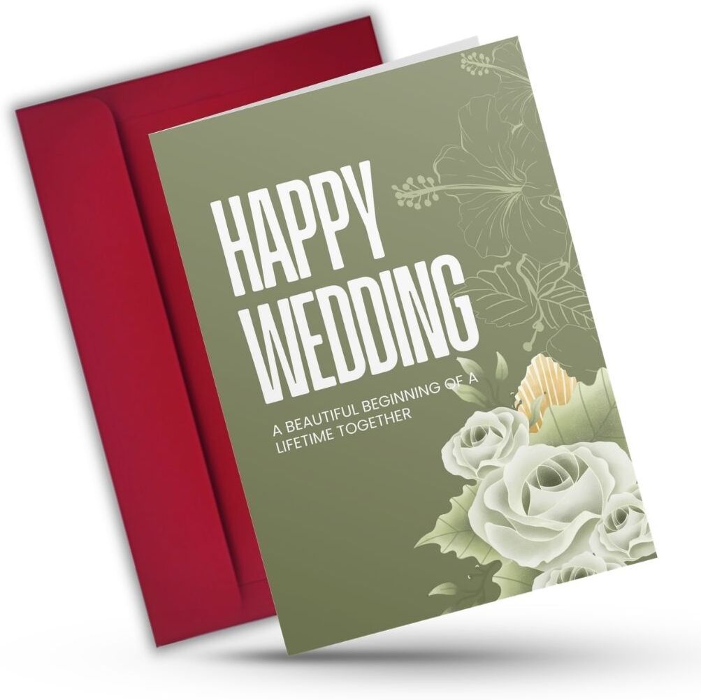 Congratulations on Wedding Card 5.8x8.3inch Printed Wishes Inside with Envelope Greeting Card-image-4