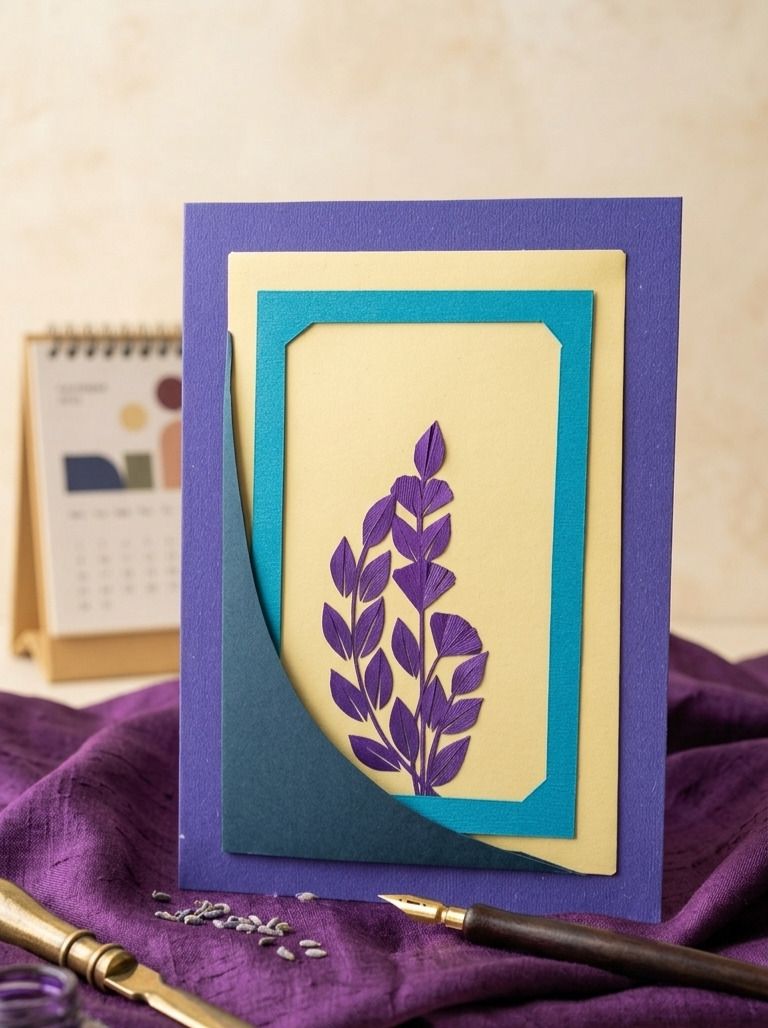 lapis moon Handmade card made with Ribbon for any occasion friendship day Anniversary etc. Greeting Card-picture-44