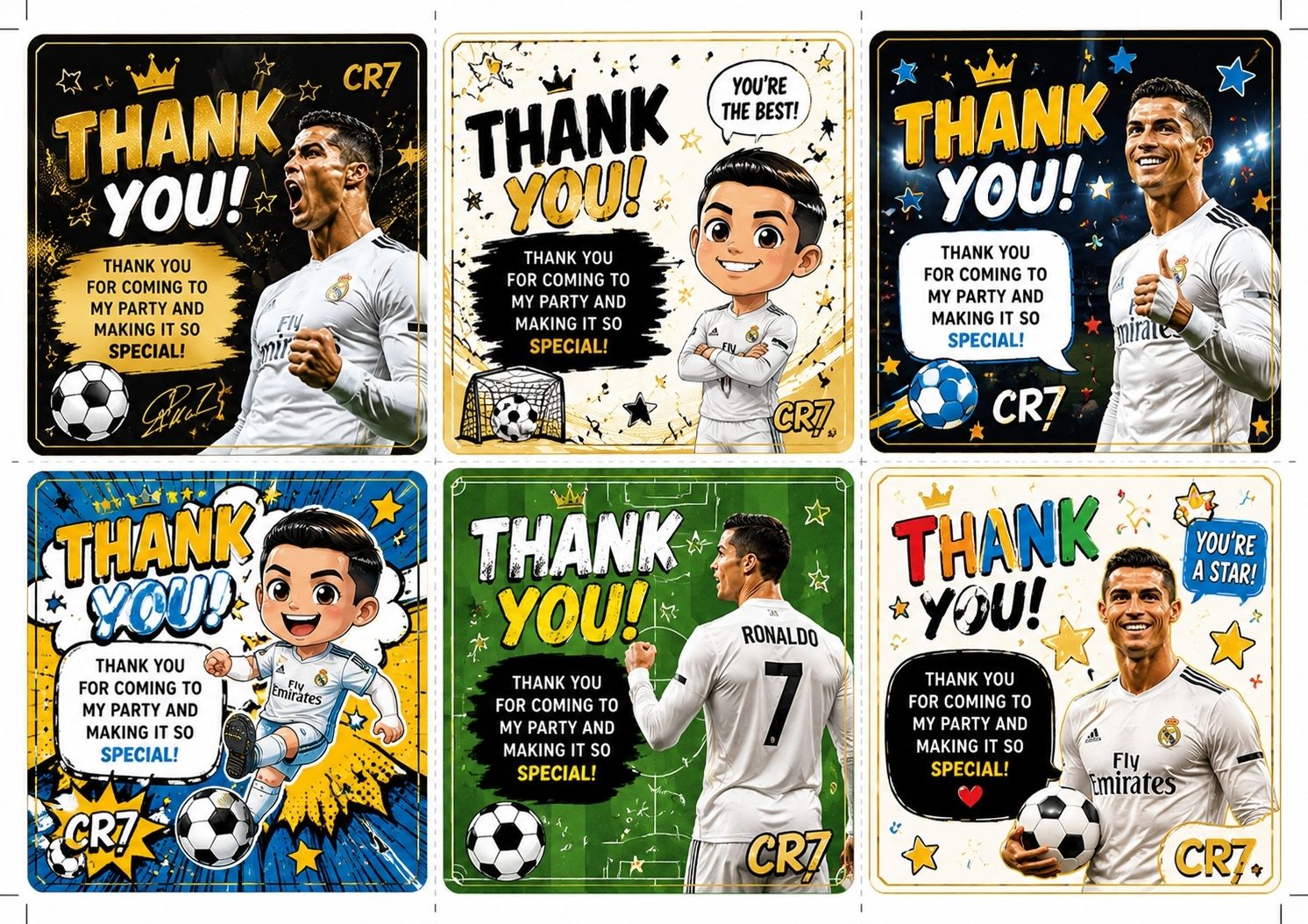 Ronaldo Inspired Soccer Theme Token Cards Post Card-image-15