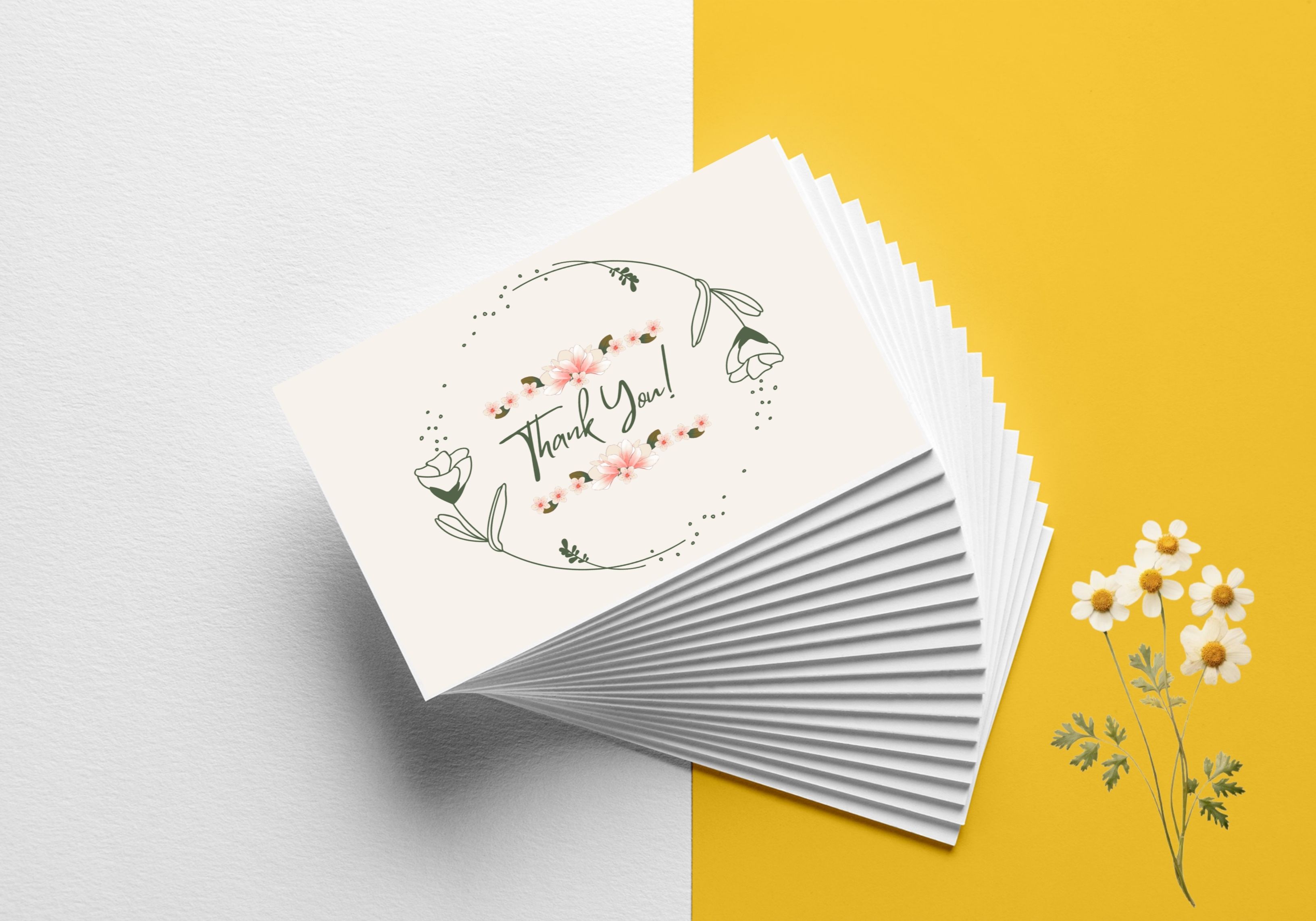 Thank You Cards with Floral Design | Thank You Note Cards (Pack of 100) Business Card-image-18