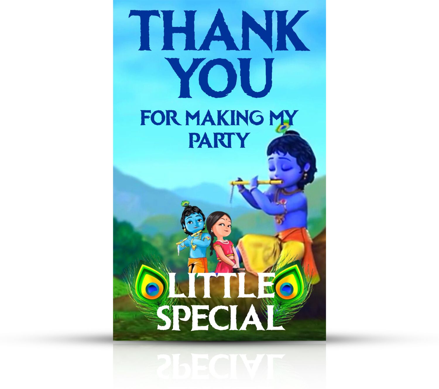 zyozi Little Krishna Theme Thank You for Making My Party Special Tags for Birthday Invitation Card-picture-18