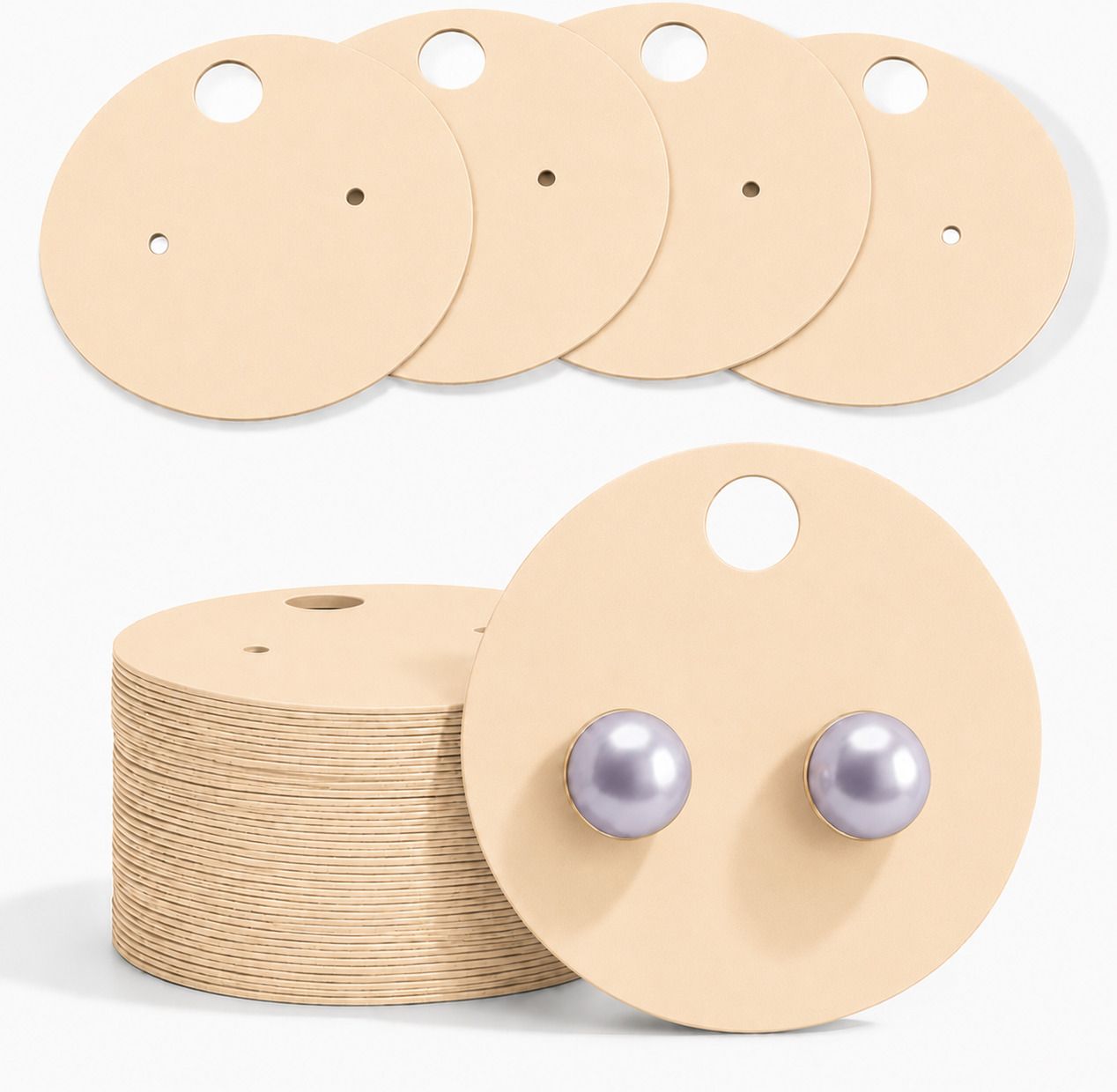 festiko Round Earring Display Cards, 4 CM Jewellery Holder Cards with Hanging Hole Business Card-picture-28