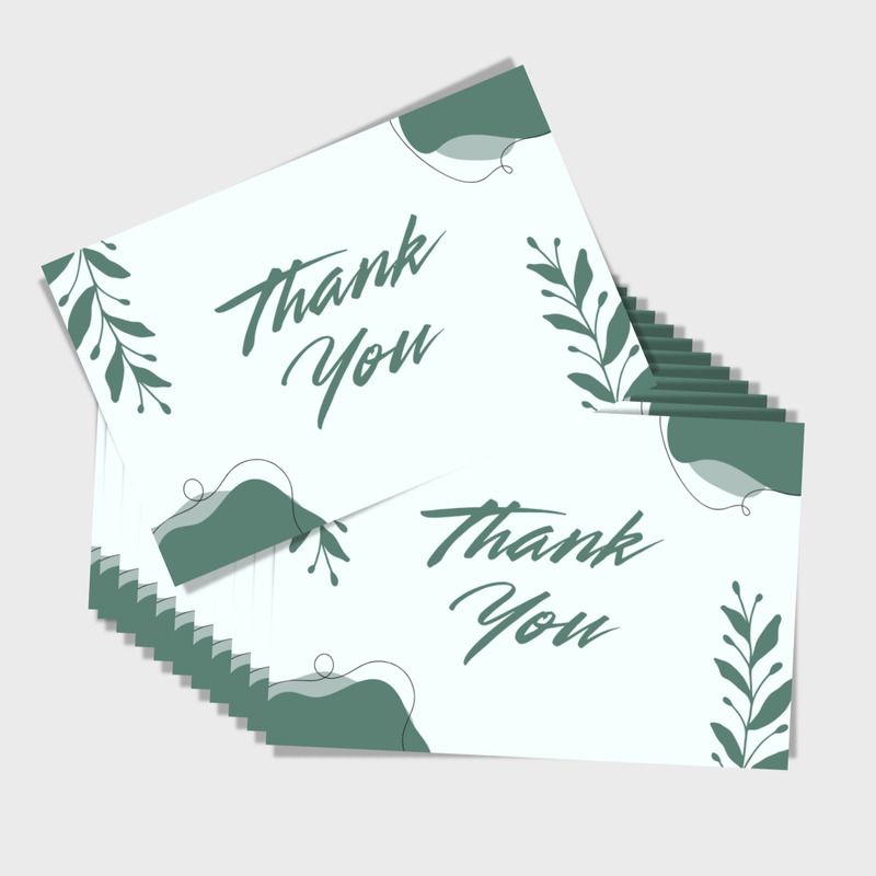 Thank You Card, Green leaves Natue Design Greeting Card-image-32