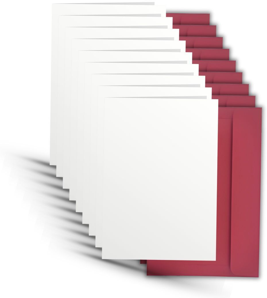 Blank White Folded Card Stock 2.9x4.1 inch with Premium Red Envelopes Post Card-image-14