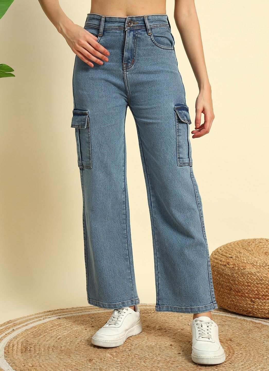 denim look Women Cargos-picture-20