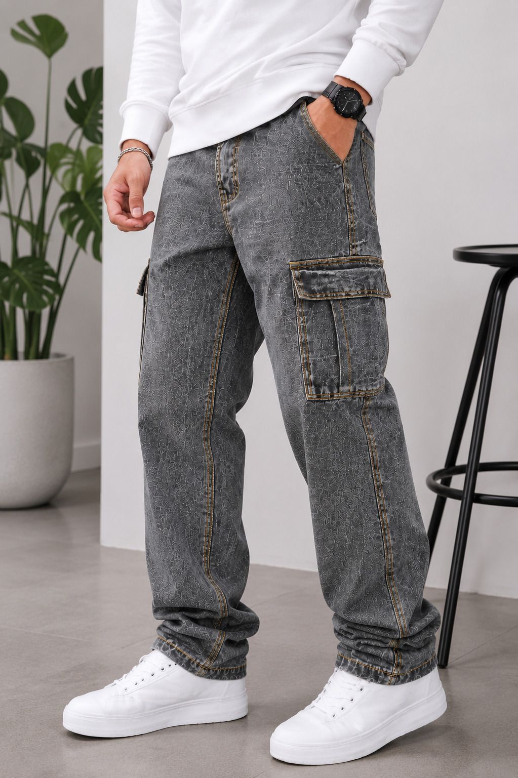 denim look Men Cargos-picture-41