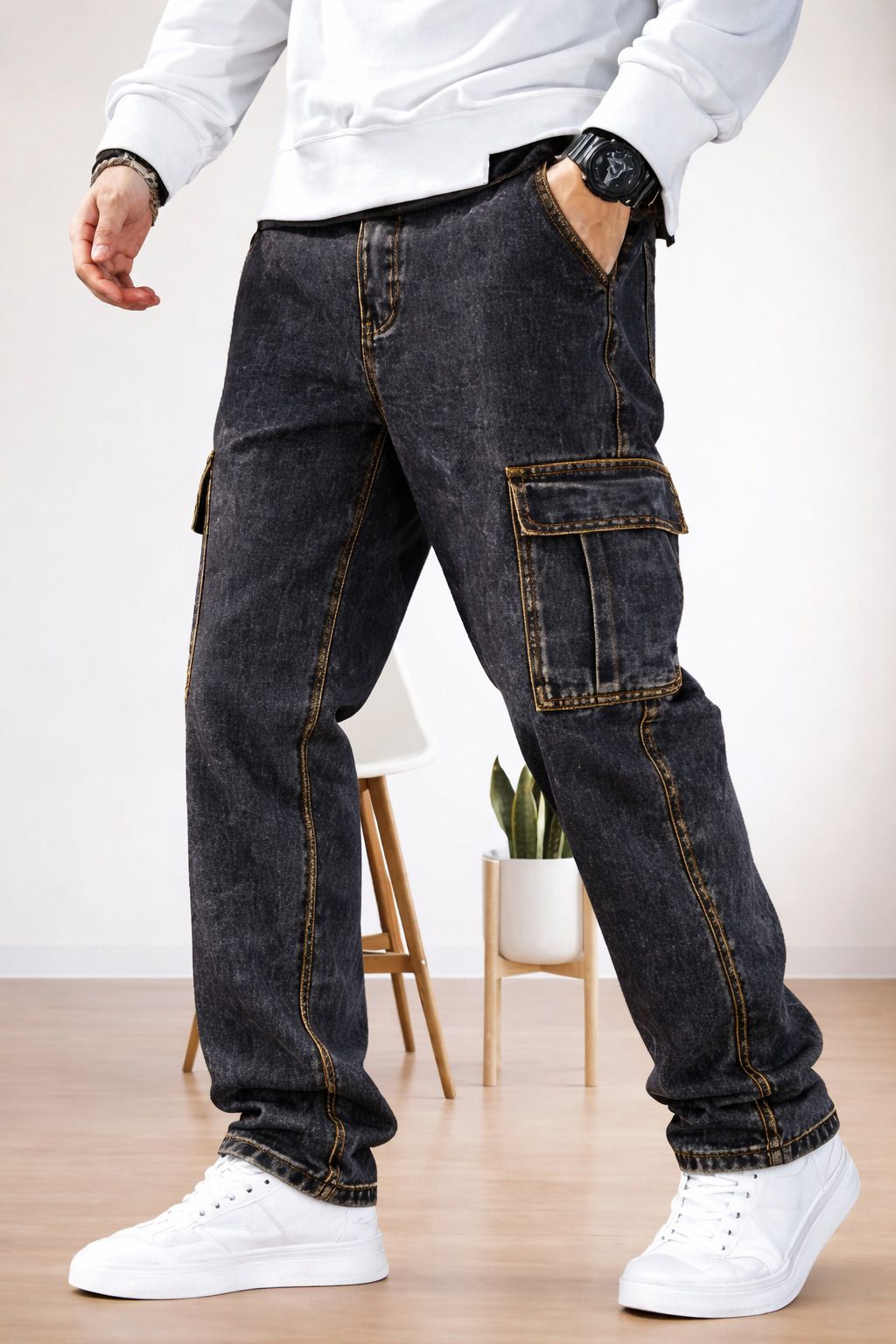 denim look Men Cargos-picture-24
