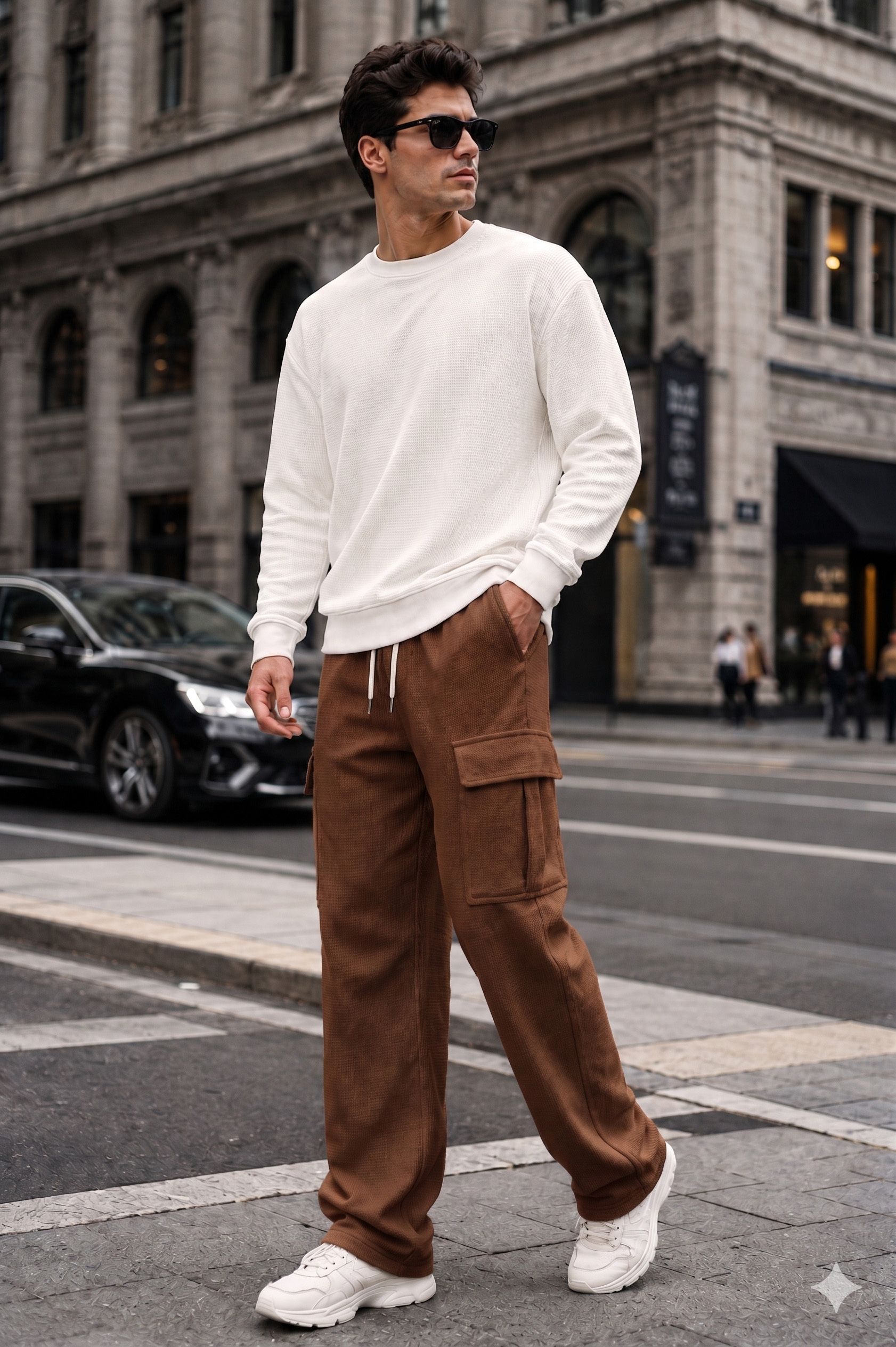 metronaut Solid Men Brown Track Pants-picture-13