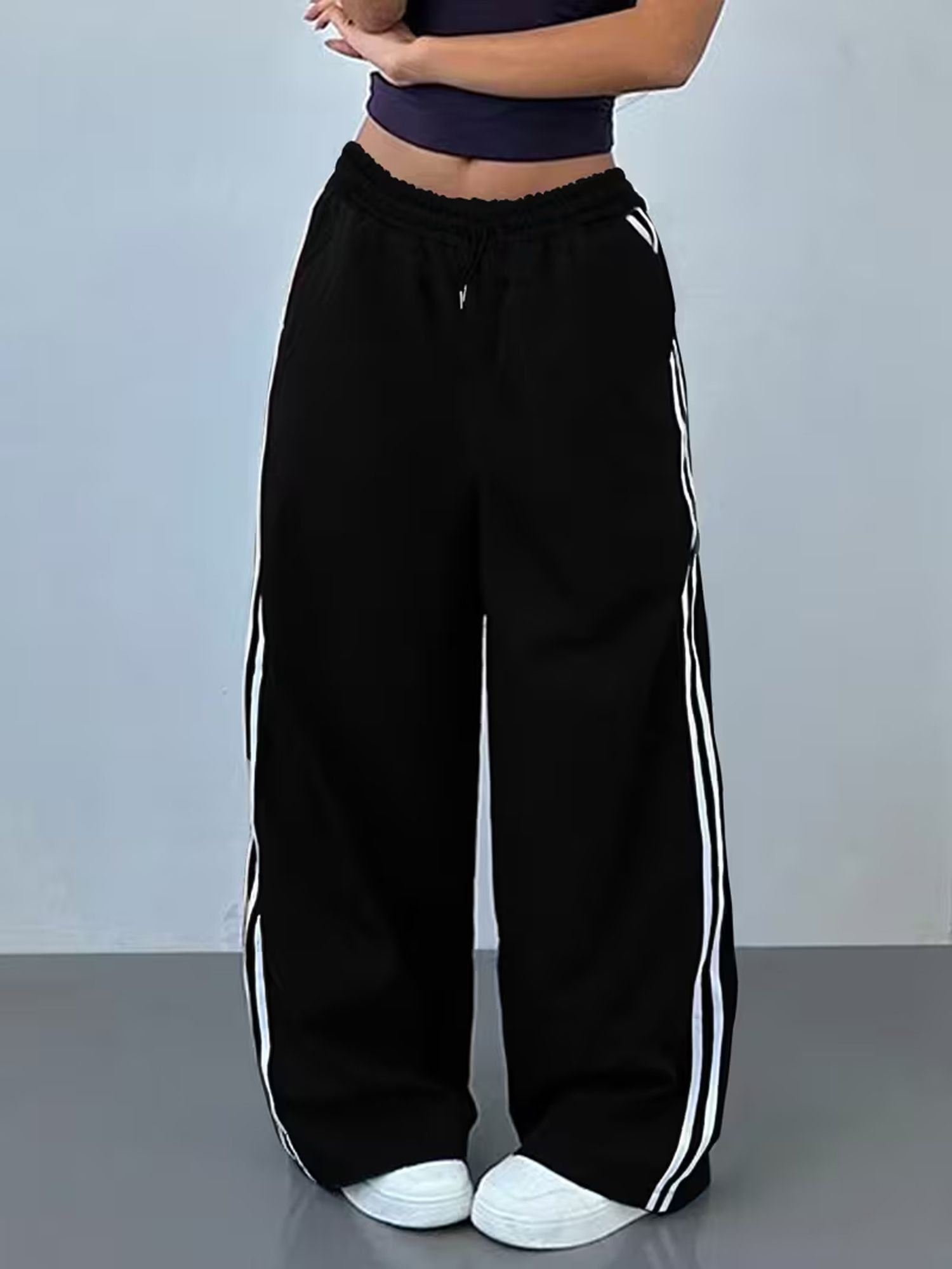 retrobella Women Solid Black Track Pants-picture-19