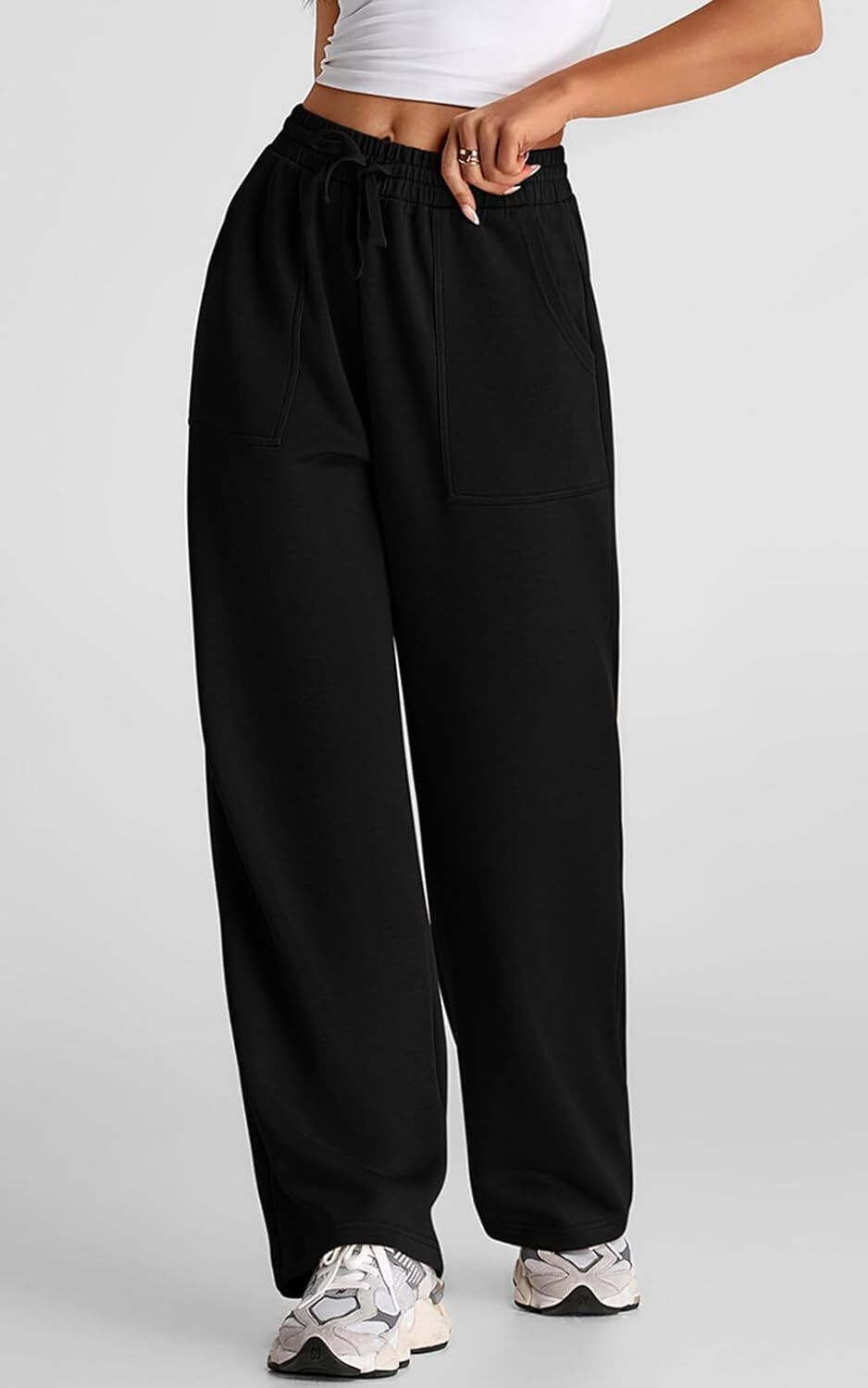 q-rious Women Relaxed Black Cotton Blend Trousers-picture-19