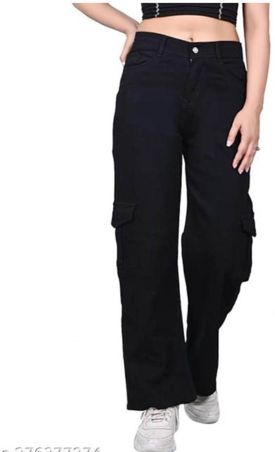 Women Flared Mid Rise Black Jeans