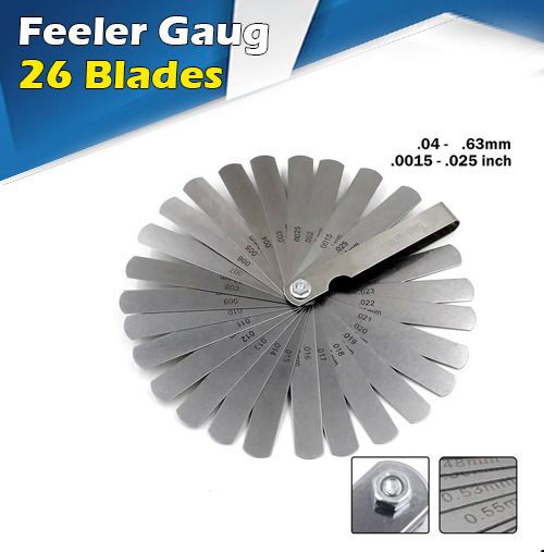 26 Blades Feeler Gauge Metric & Inch Gap Filler .002'' .025'' Arq_a4 Marking Gauge-image-28
