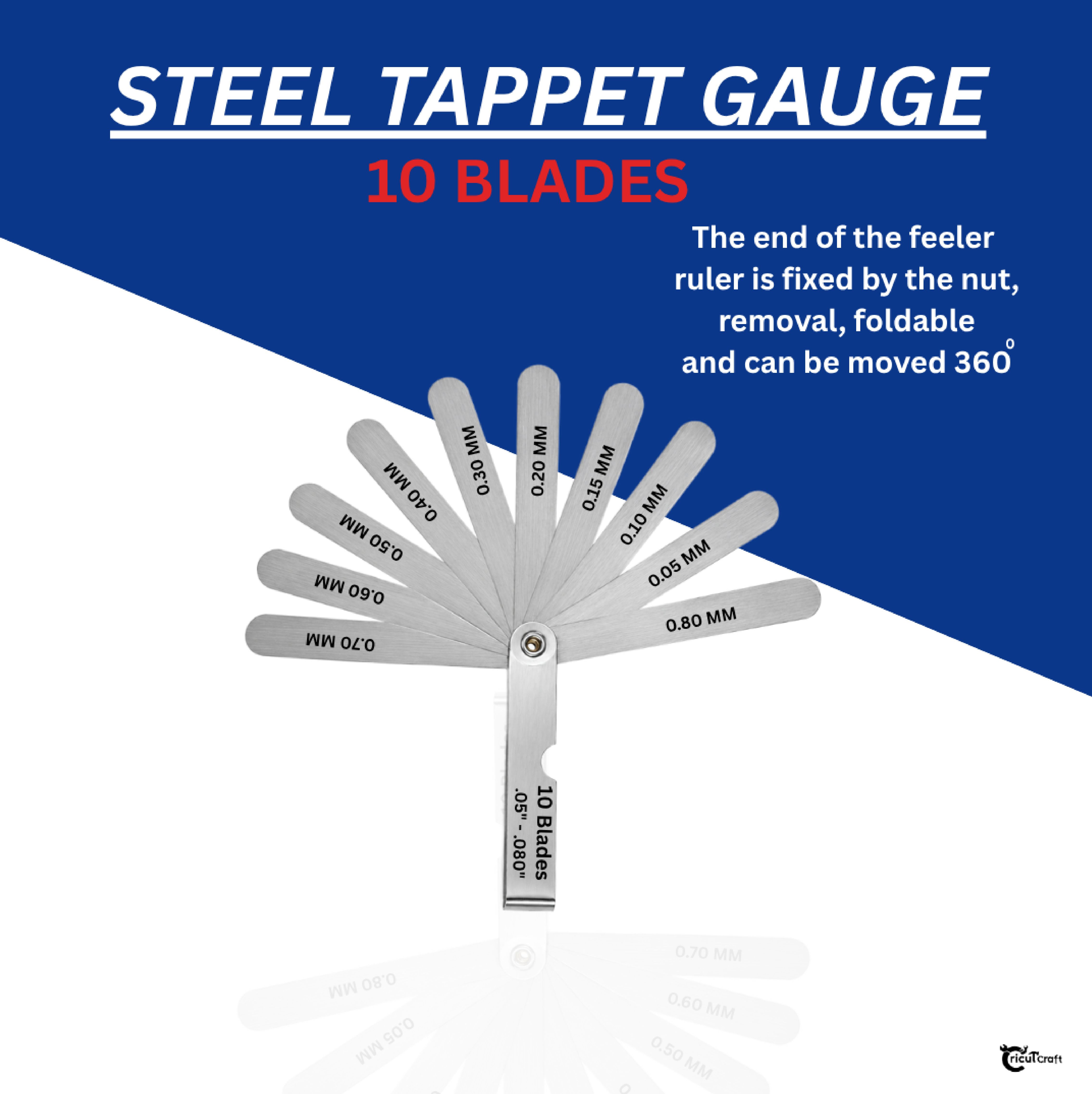 cricutcraft 10 Blade Metric Feeler Gauge 0.05mm–0.80mm Valve Clearance, Tappet Adjustment 1G Marking Gauge-picture-36