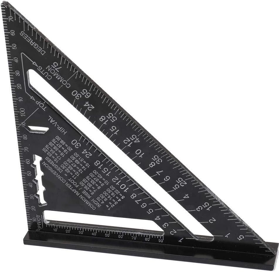 Double Side 90 Degree Right Angle Triangle Scale Ruler with Metric Tri-Square-image-12