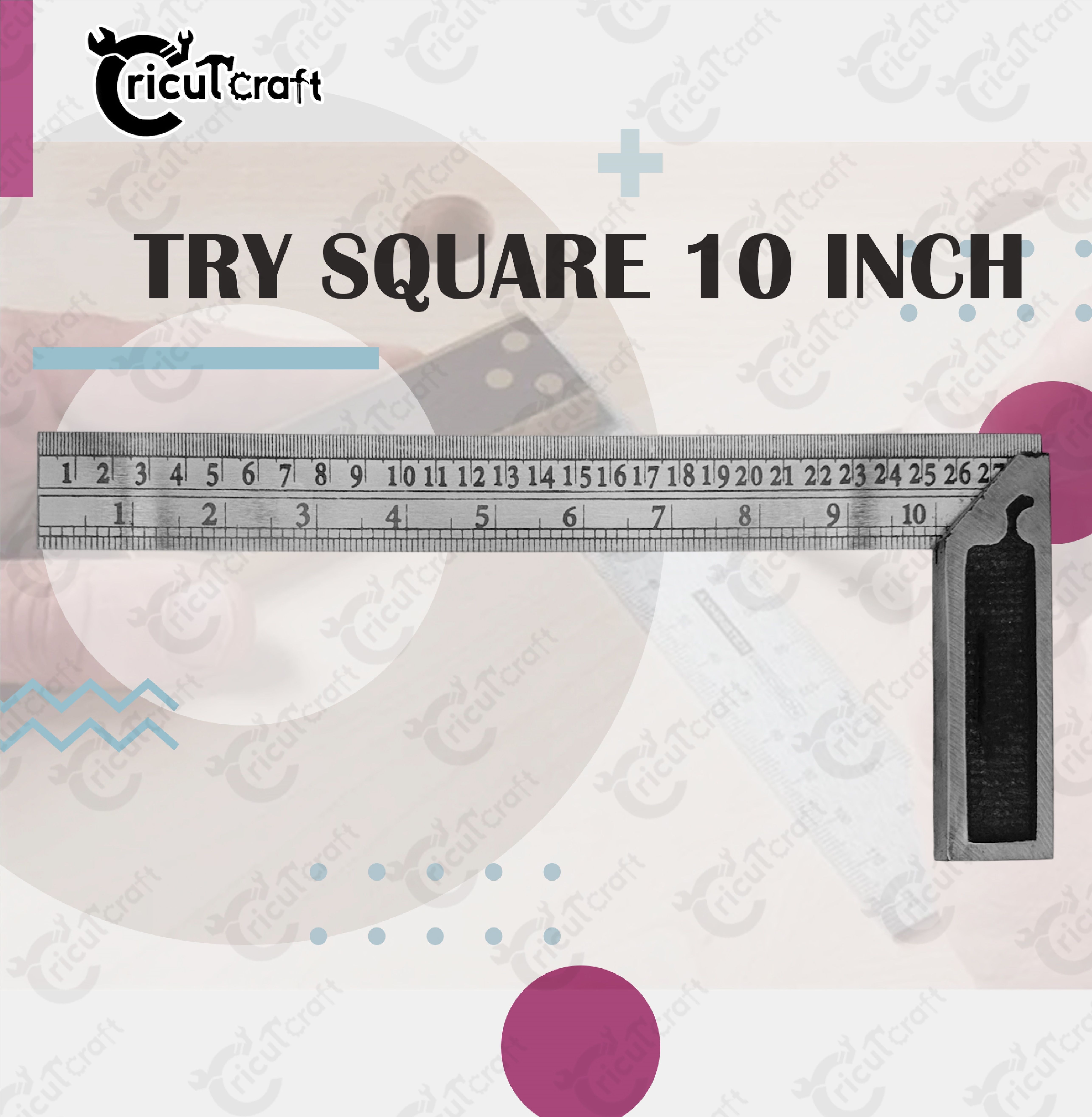 cricutcraft Carpenter try square 10inch steel ruler scale heavy duty 90 degree GU_10_INZ Tri-Square-picture-12