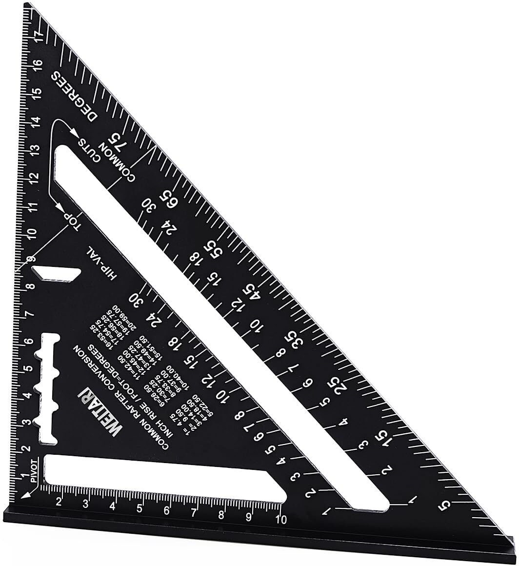 flamingo enterprise 7 inch Rafter Square Triangle Ruler Angle Ruler Aluminum Alloy Double Scale Tri-Square-picture-13