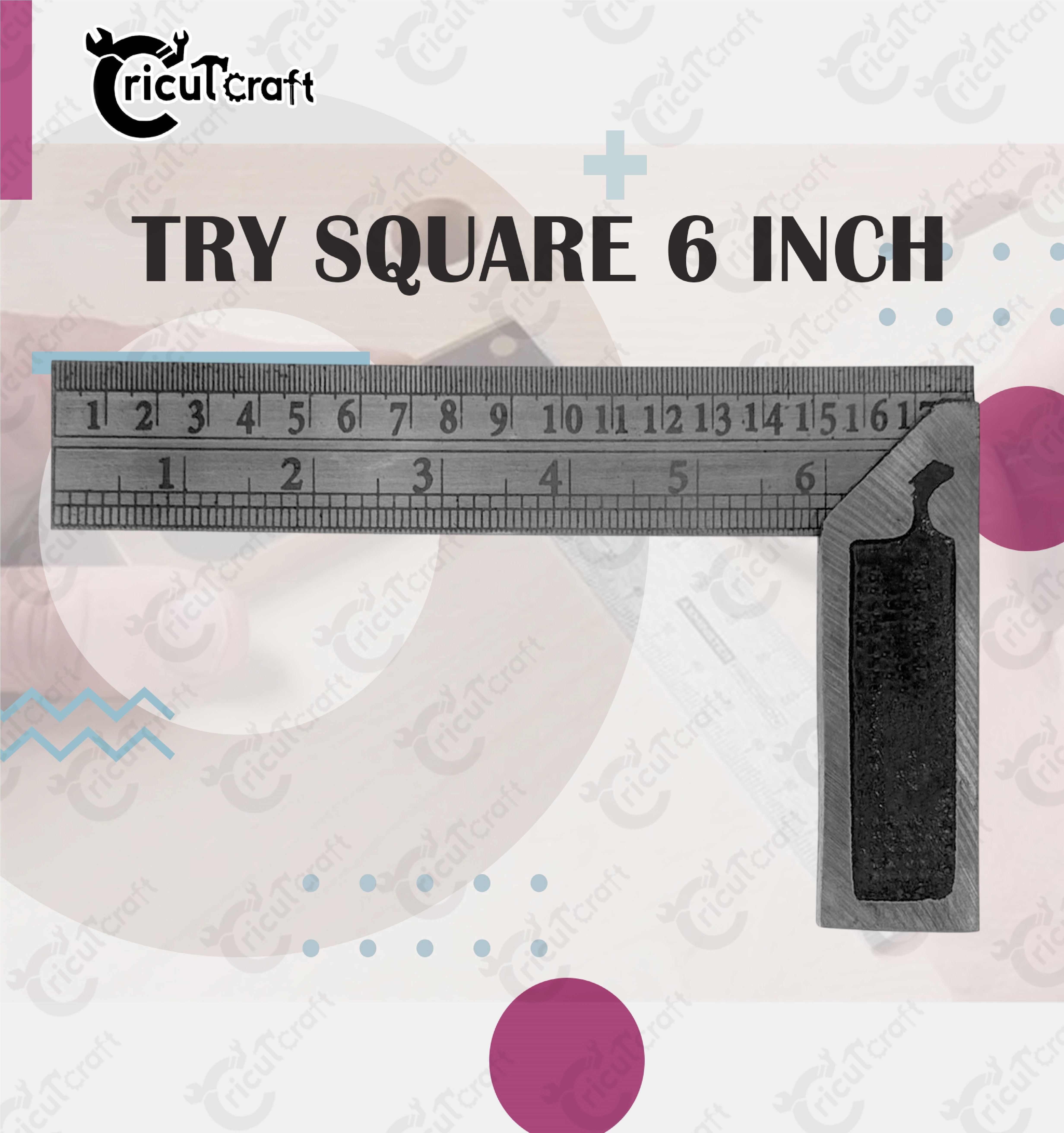 Carpenter try square 6inch steel ruler scale heavy duty 90 degree GU_06_INW Tri-Square-image-32