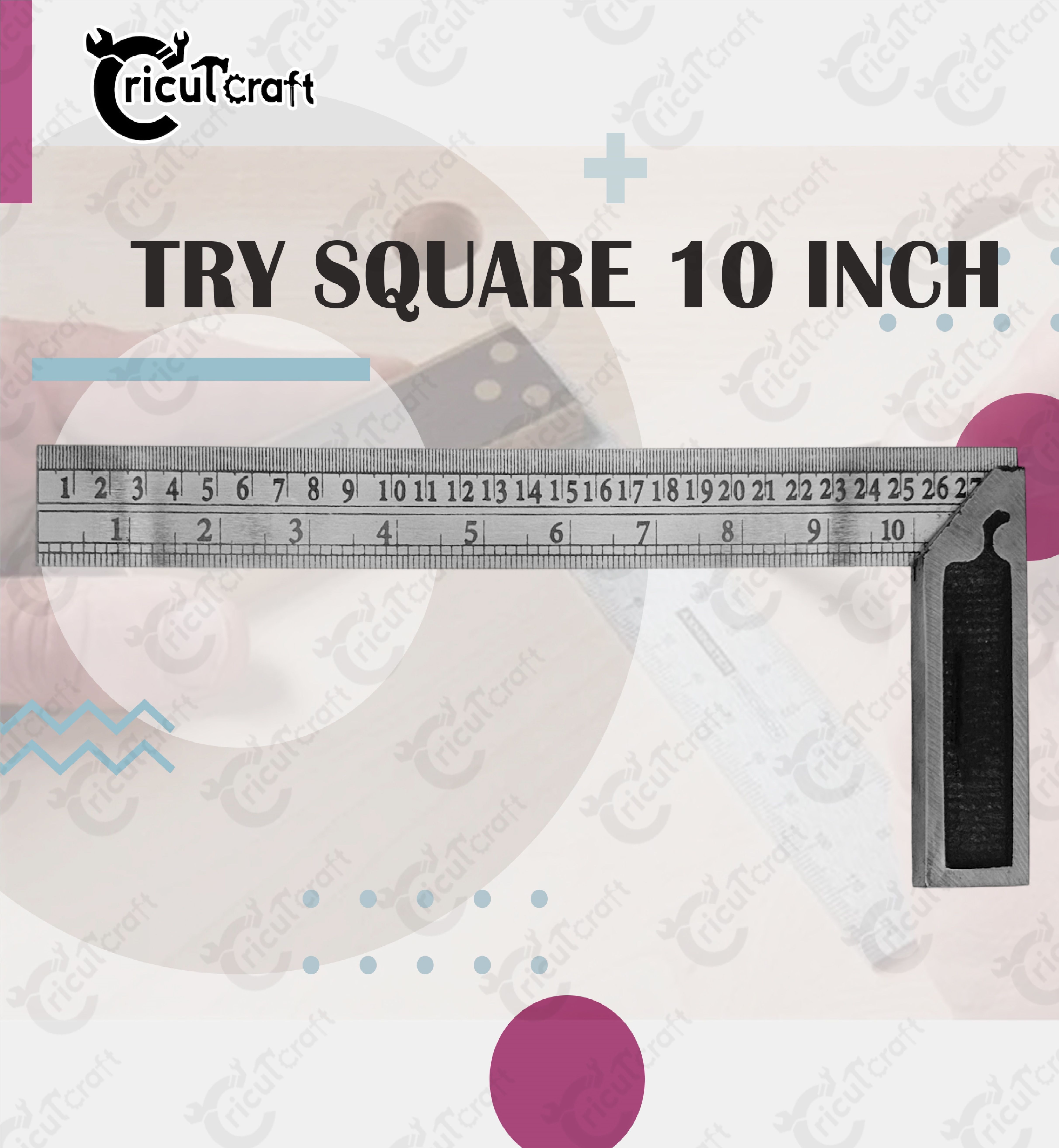 Carpenter try square 10inch steel ruler scale heavy duty 90 degree GU_10_INX Tri-Square-image-22