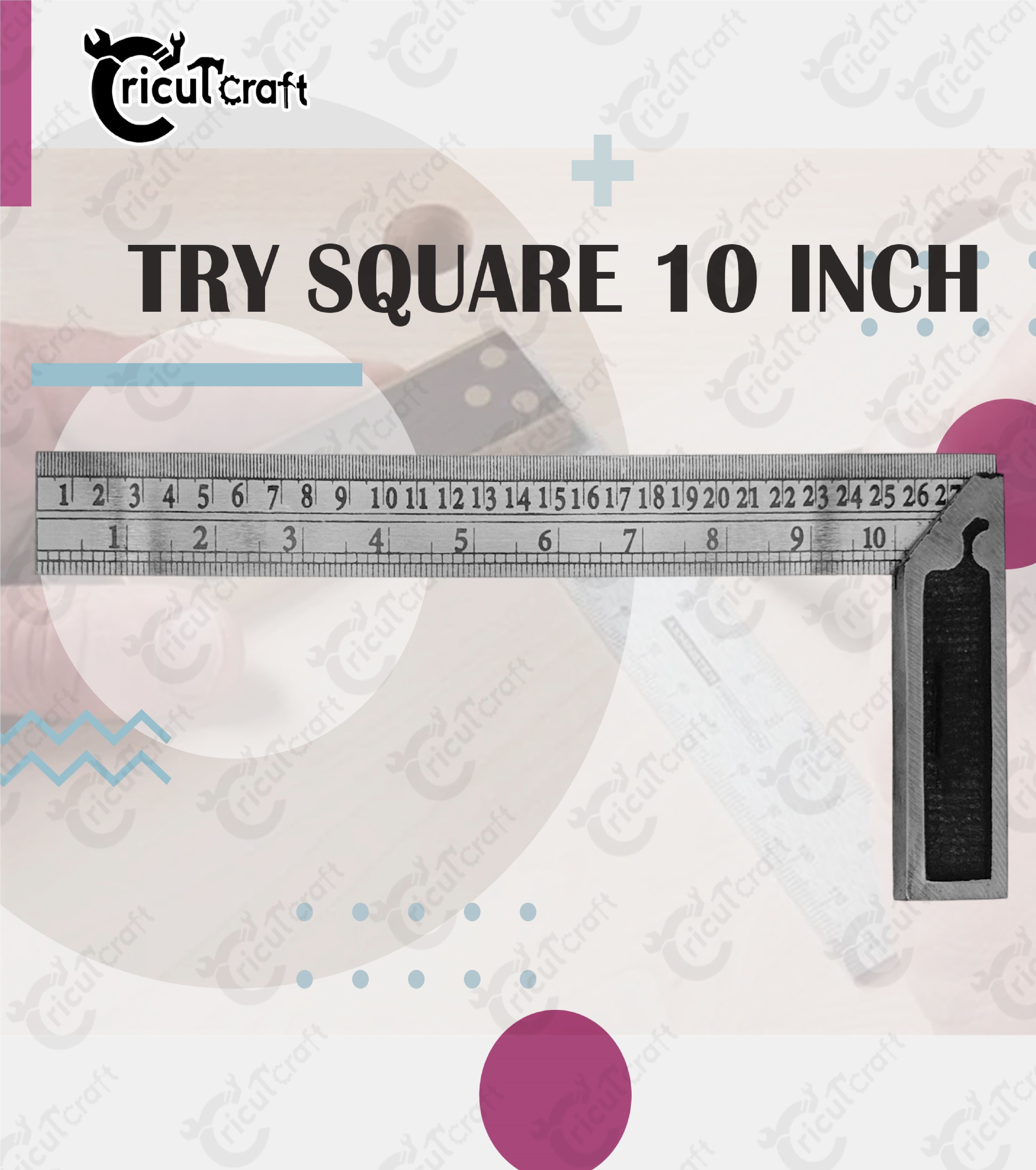 Carpenter try square 10inch steel ruler scale heavy duty 90 degree GU_10_INE Tri-Square-image-3