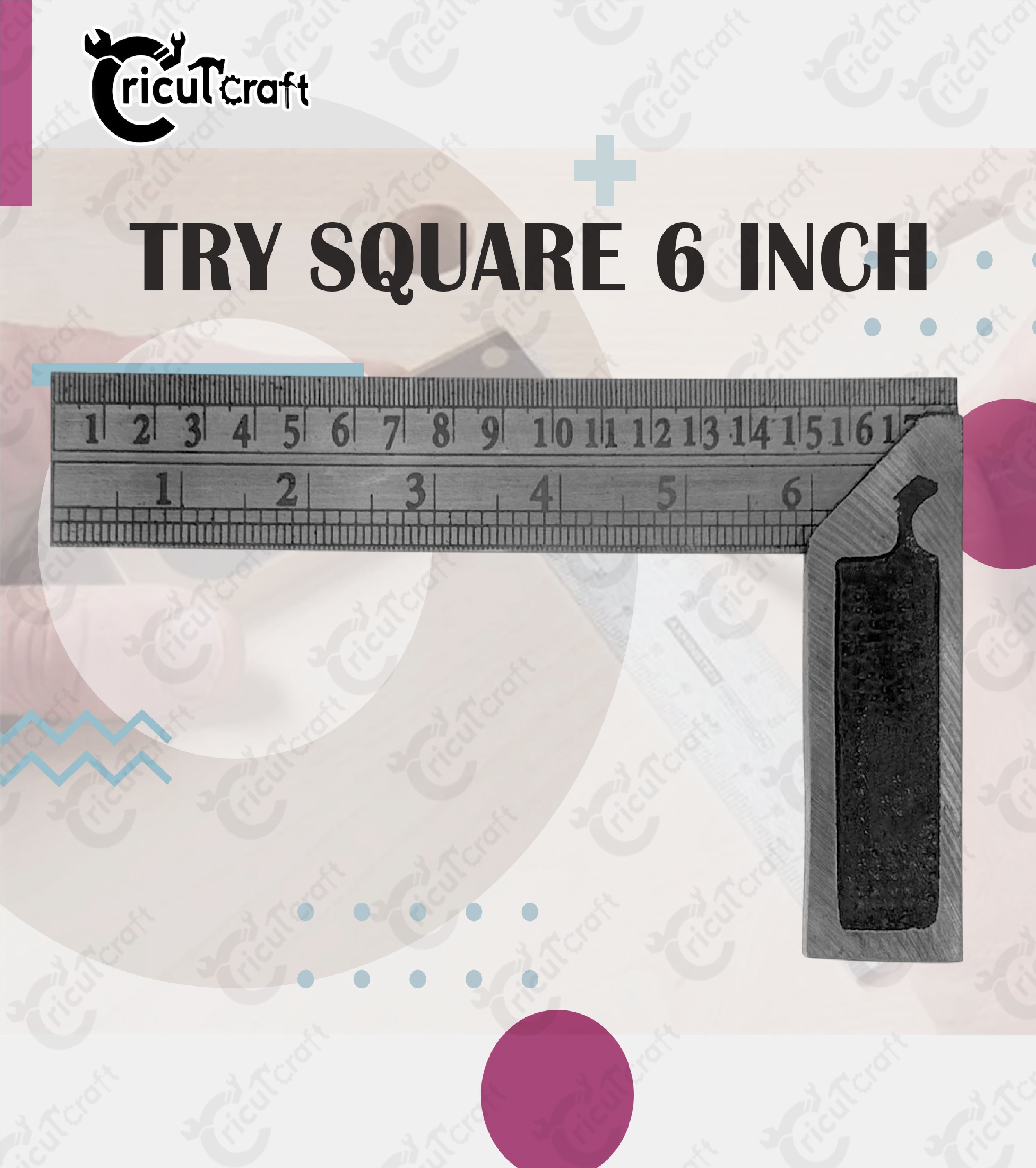 Carpenter try square 6inch steel ruler scale heavy duty 90 degree GU_06_INT Tri-Square-image-33