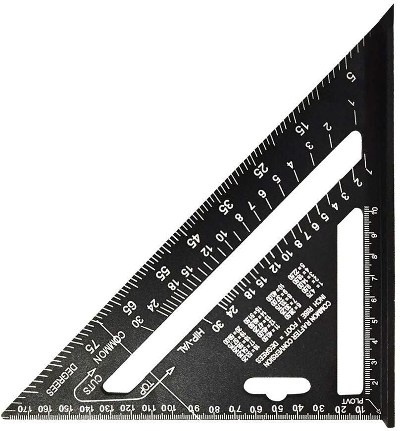 kk supplier Aluminum Alloy Triangle Rulers Square 7in Black Metric Square Ruler Tri-Square-picture-26