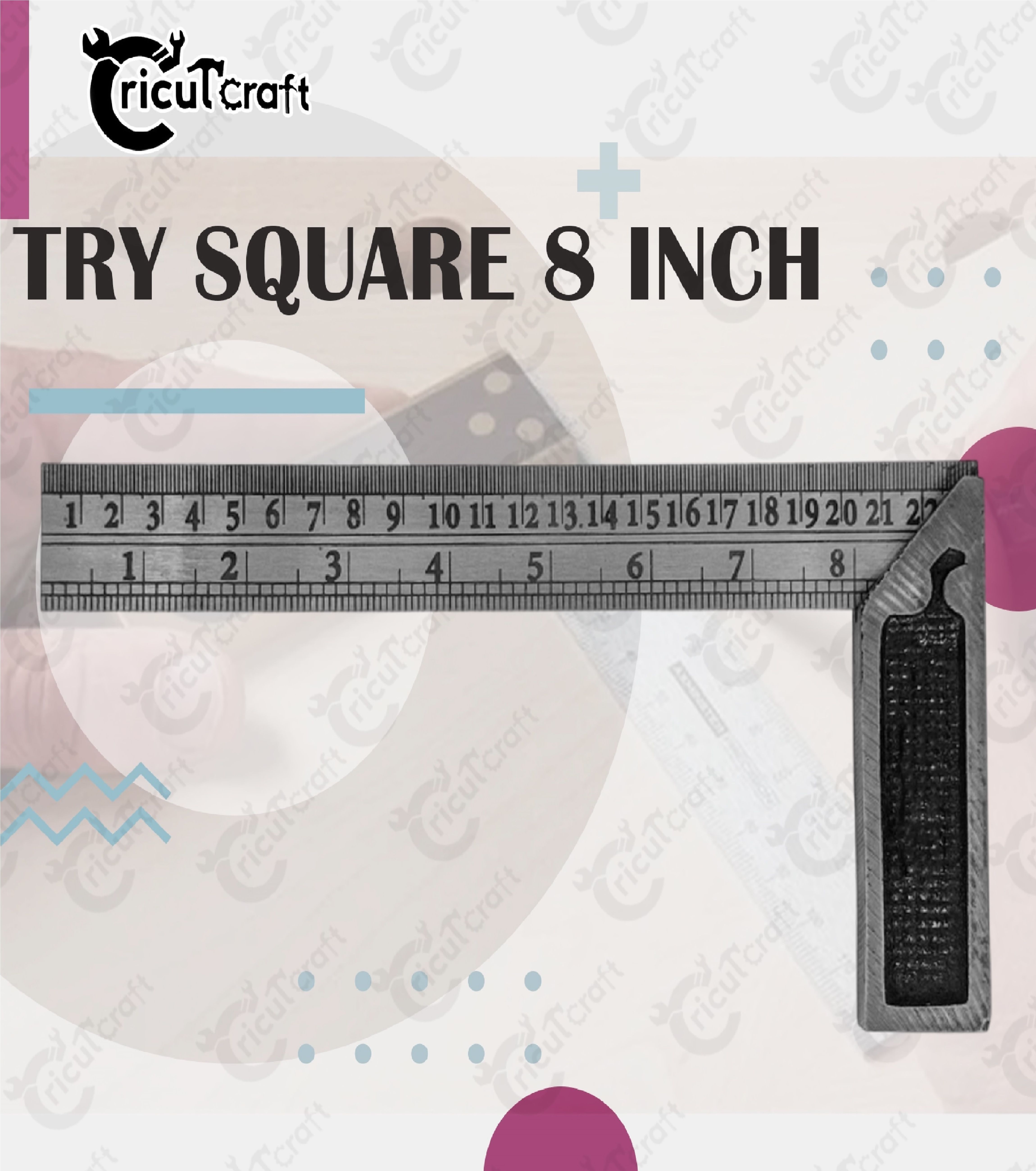 Carpenter try square 8inch steel ruler scale heavy duty 90 degree GU_8_INL Tri-Square-image-20