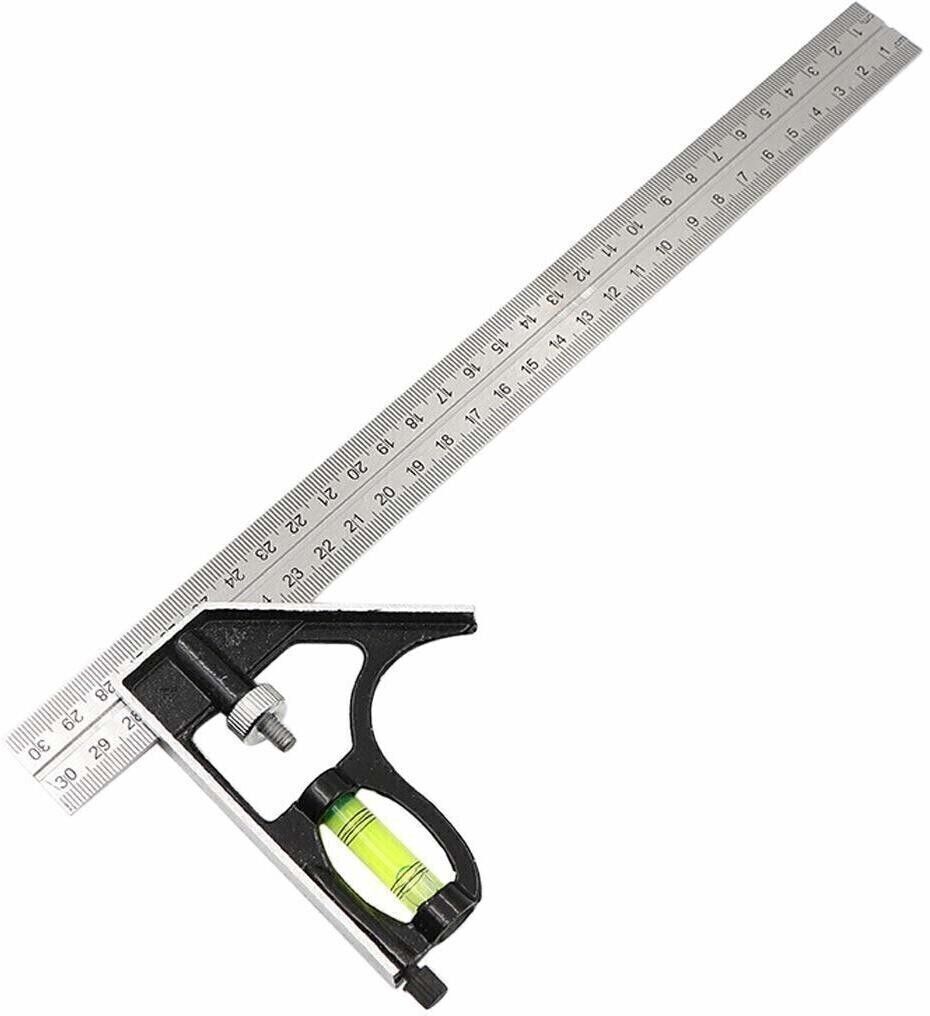 Stainless Steel 300mm Adjustable Engineers Rule Right Angle Ruler Tool Combination Square