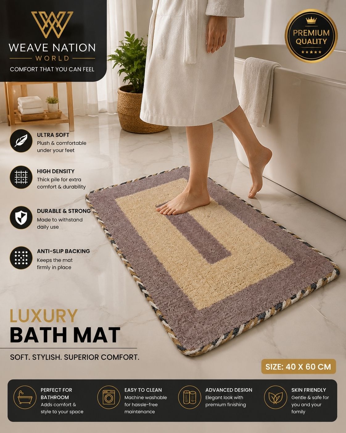40 cm X 60 cm Polyester, Wool Area Rug-image-49