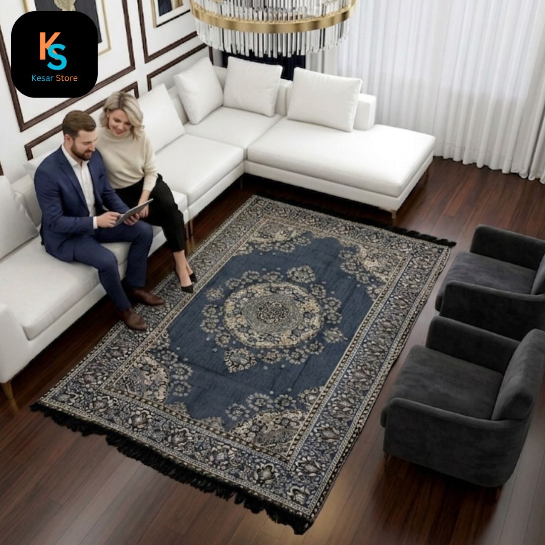 kesar store 120 cm X 175 cm Velvet Carpet-picture-13