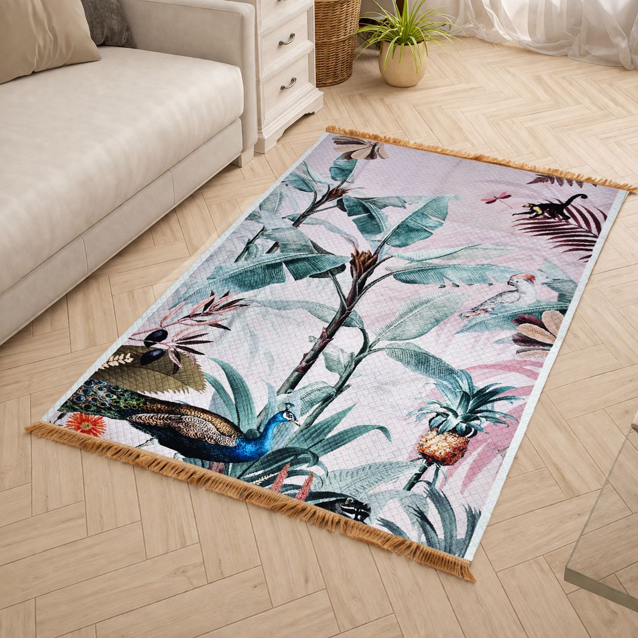spangle 5 ft X 7 ft Polyester, Viscose, Blended Carpet-picture-41